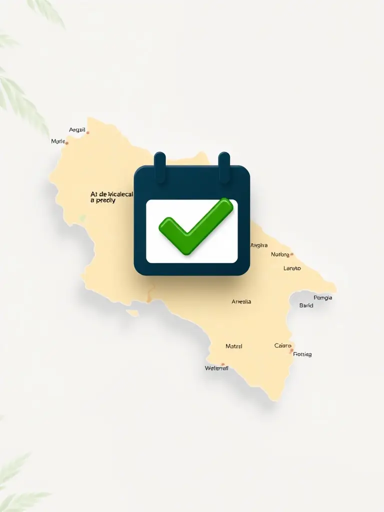 A calendar icon with a checkmark, symbolizing early access, overlaid on a map of Costa Rica.