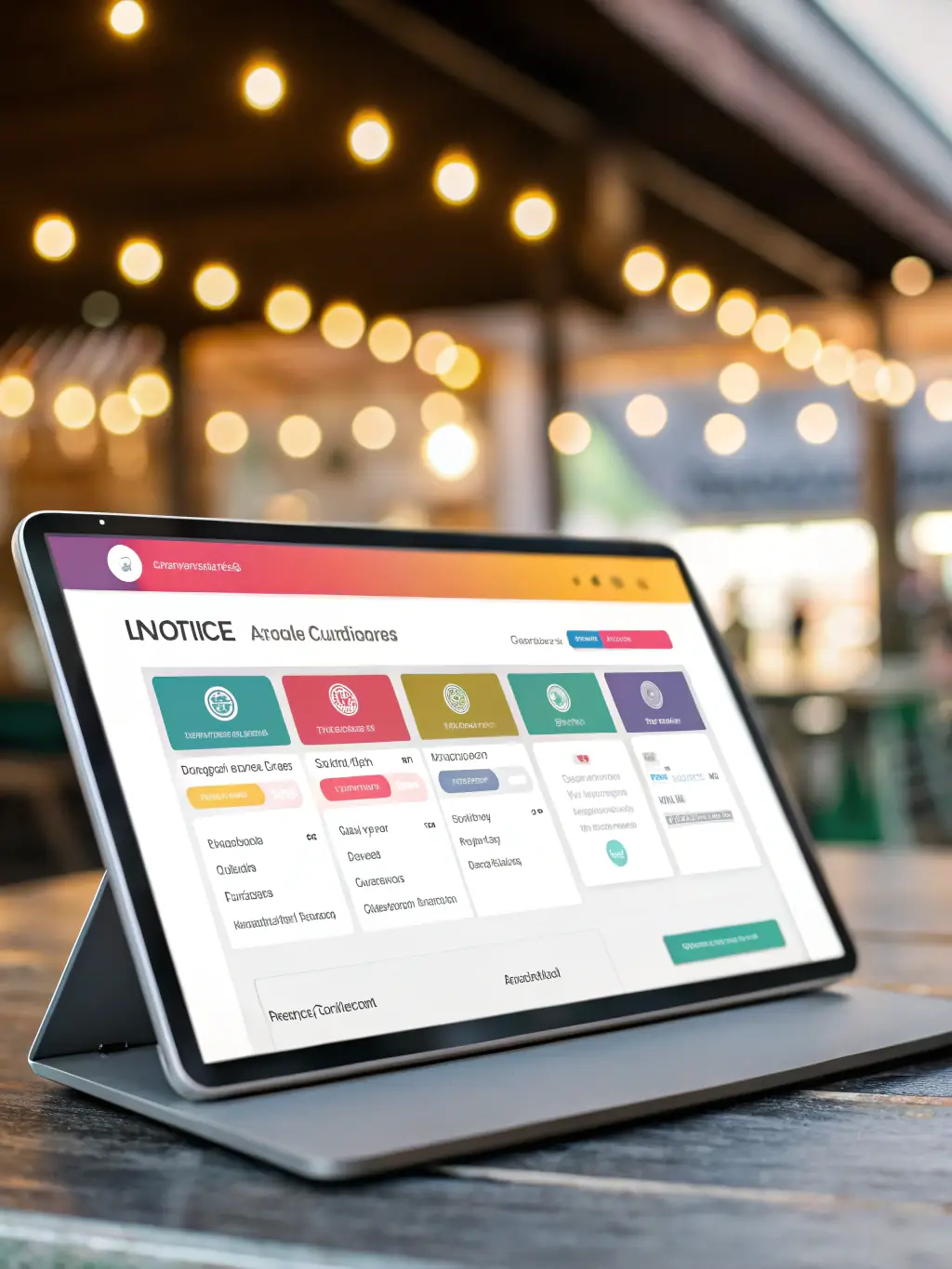 A modern interface showing a vendor accessing a dashboard with 'Beta Feature' tags, set against a tropical, premium-themed UI with green and orange accents.
