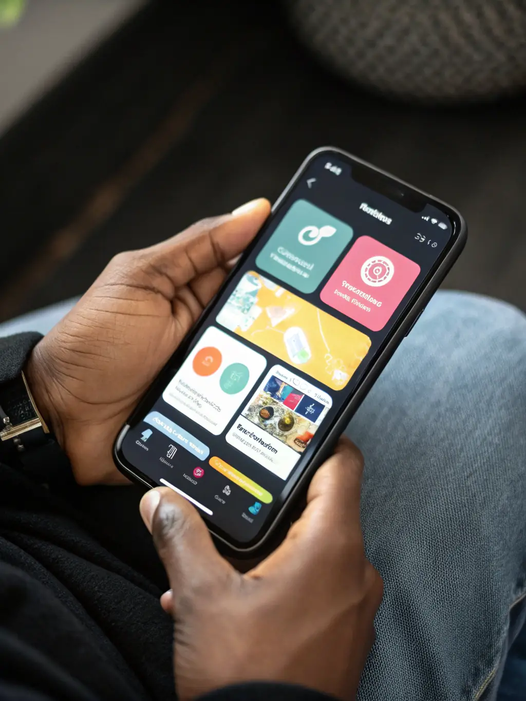 A mobile phone screen displaying incoming customer inquiries and lead notifications, set against a vibrant Costa Rican background, for the vendor features section.