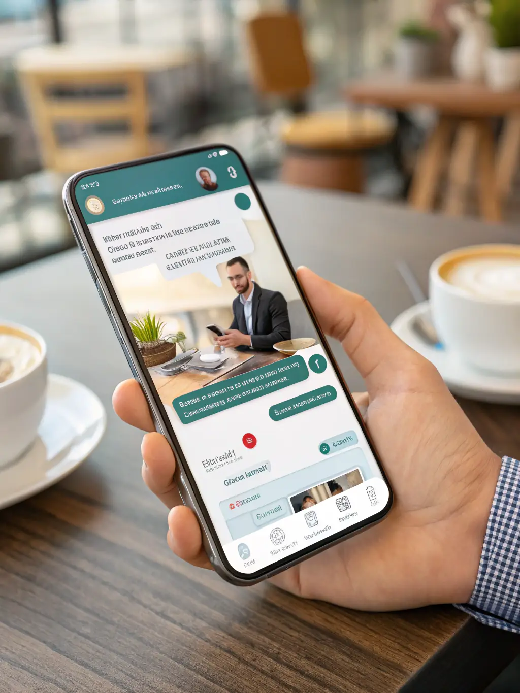 A smartphone displaying a WhatsApp chat interface with a customer inquiry, set against a backdrop of lush Costa Rican greenery.